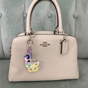 Coach Mini Lillie Carryall in crossgrain leather with Silver Hardware